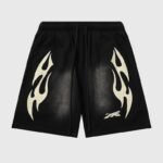 Hellstar Sports Flame Shorts Black
