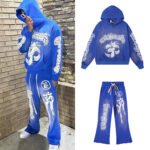 Hellstar Studios Records Yoga Sweatpants Blue - Image 3