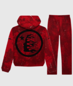 Hellstar Sports Red Tye-Dye Skull Tracksuit - Image 2